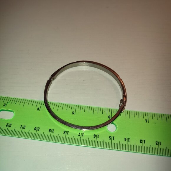 Cuff Bracelet Rhinestones Vintage Silver Metal Small Wrist Hand - Picture 8 of 8